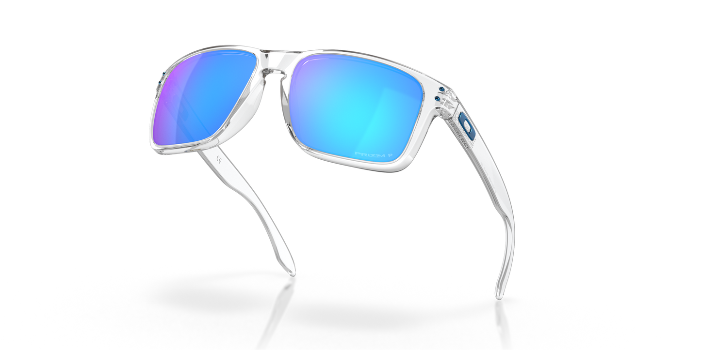 [Prizm Sapphire Polarized Lenses, Polished Clear Frame]
