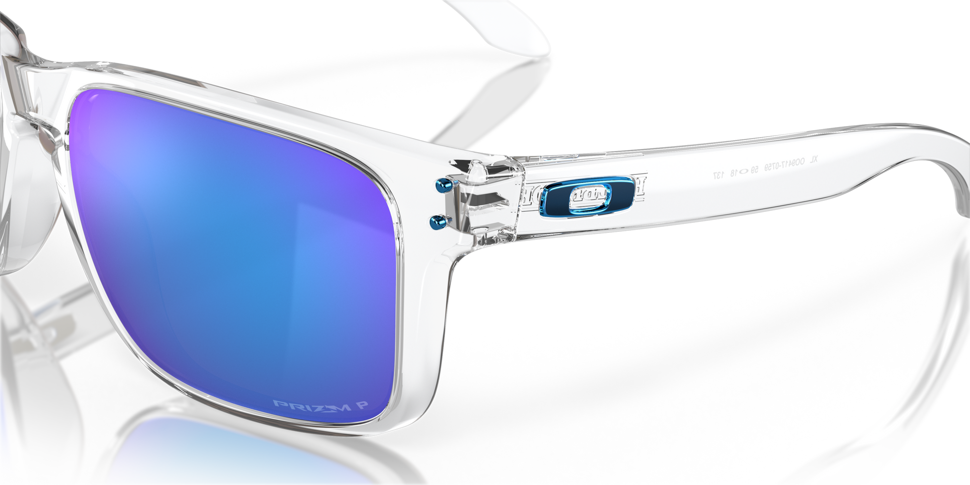 [Prizm Sapphire Polarized Lenses, Polished Clear Frame]