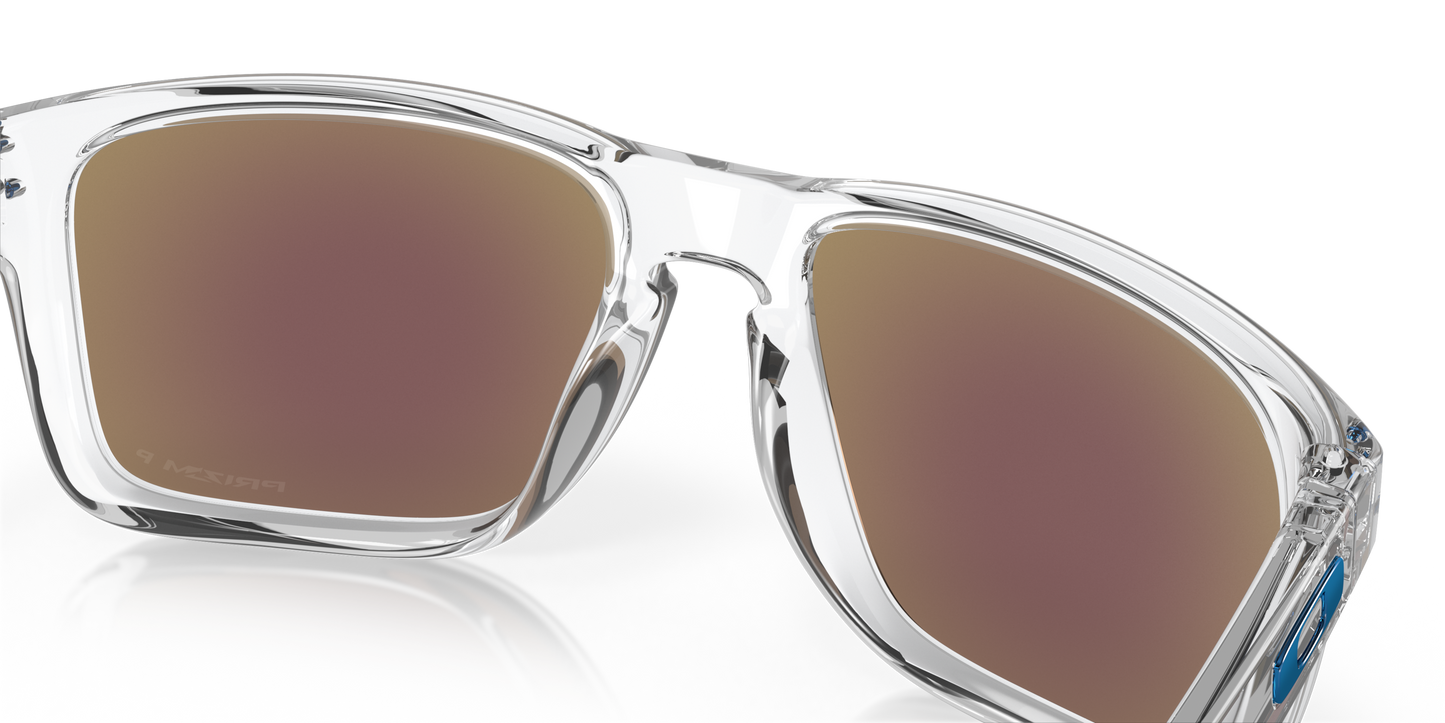 [Prizm Sapphire Polarized Lenses, Polished Clear Frame]