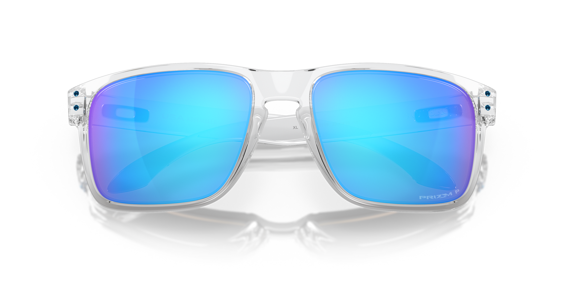 [Prizm Sapphire Polarized Lenses, Polished Clear Frame]