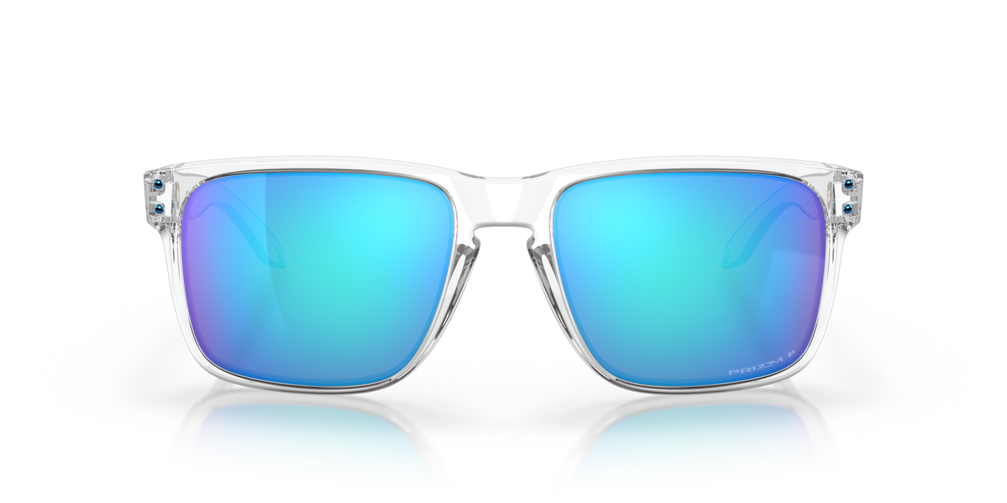 [Prizm Sapphire Polarized Lenses, Polished Clear Frame]