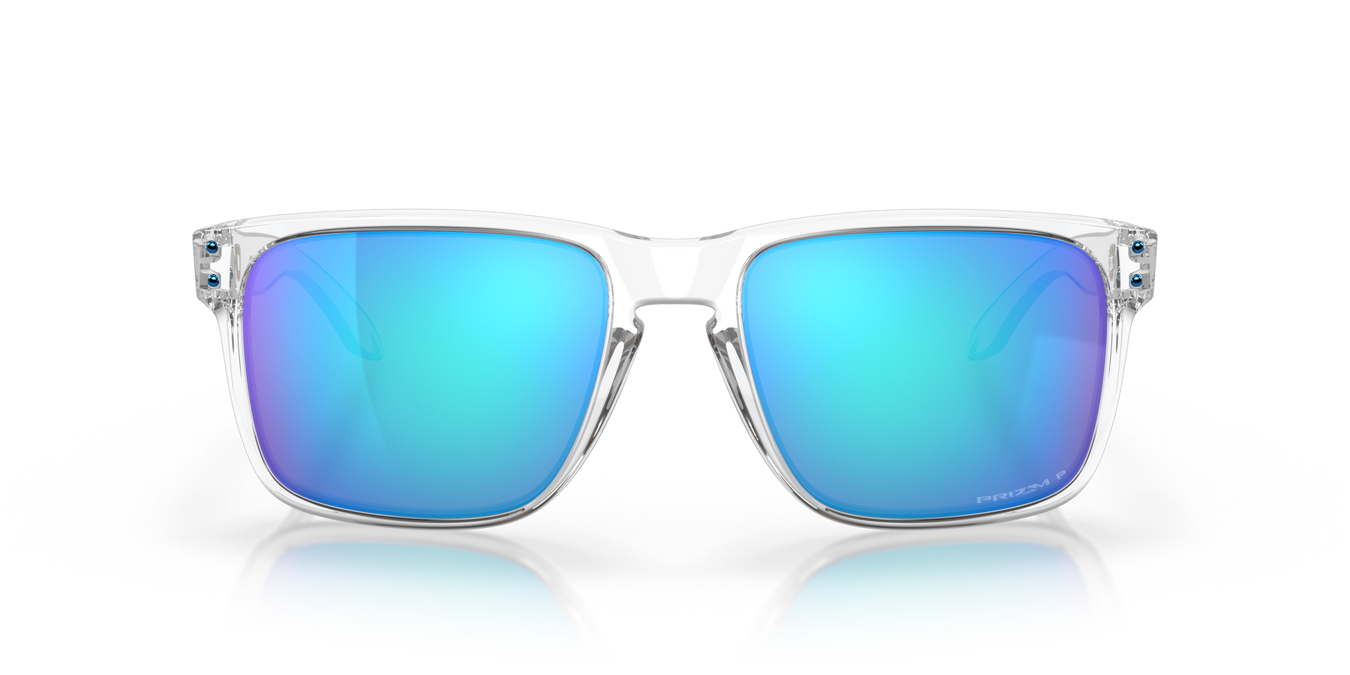[Prizm Sapphire Polarized Lenses, Polished Clear Frame]