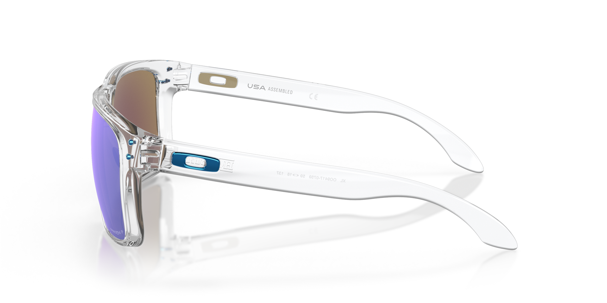 [Prizm Sapphire Polarized Lenses, Polished Clear Frame]