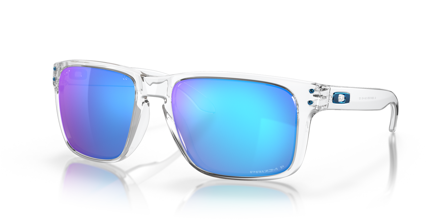 [Prizm Sapphire Polarized Lenses, Polished Clear Frame]