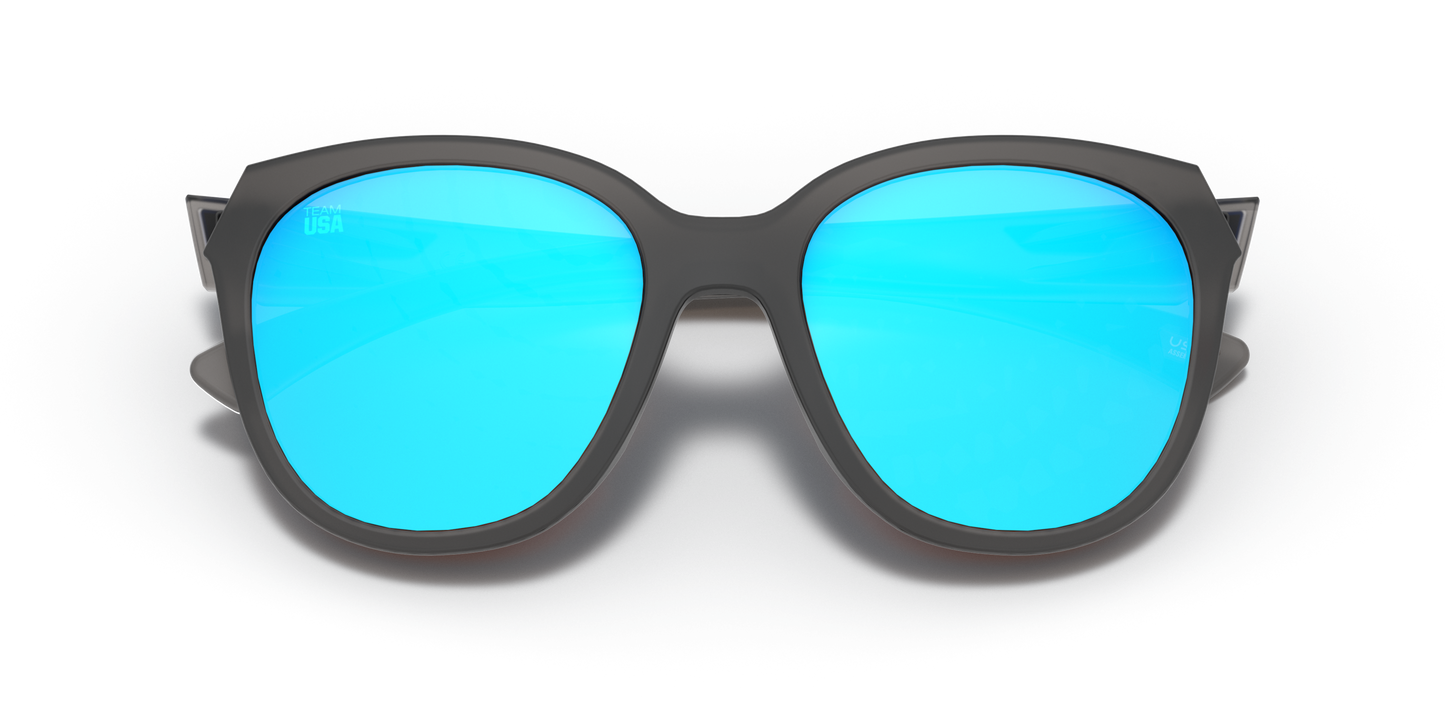 [Prizm Sapphire Lenses, Team Usa Matte Grey Smoke Frame]