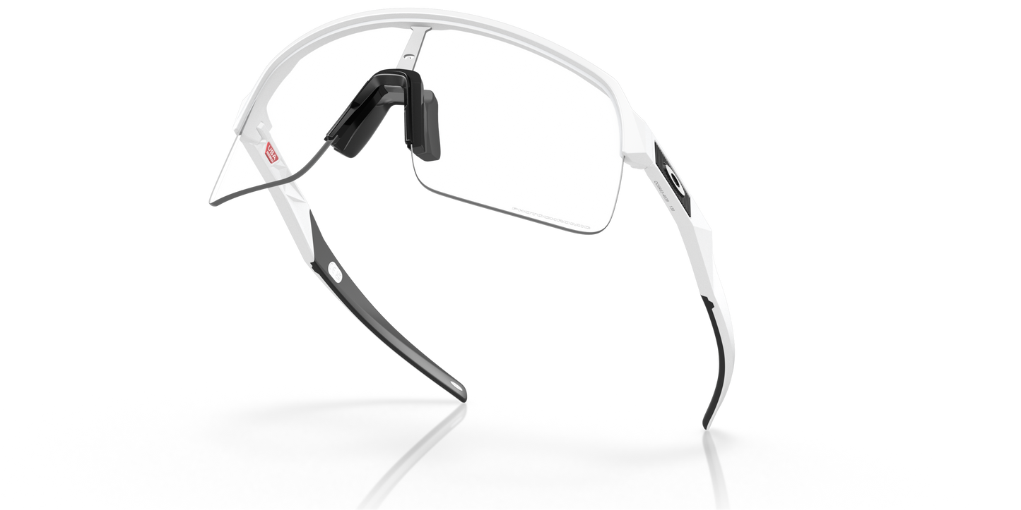 [Clear To Black Iridium Photochromic Lenses, Matte White Frame]
