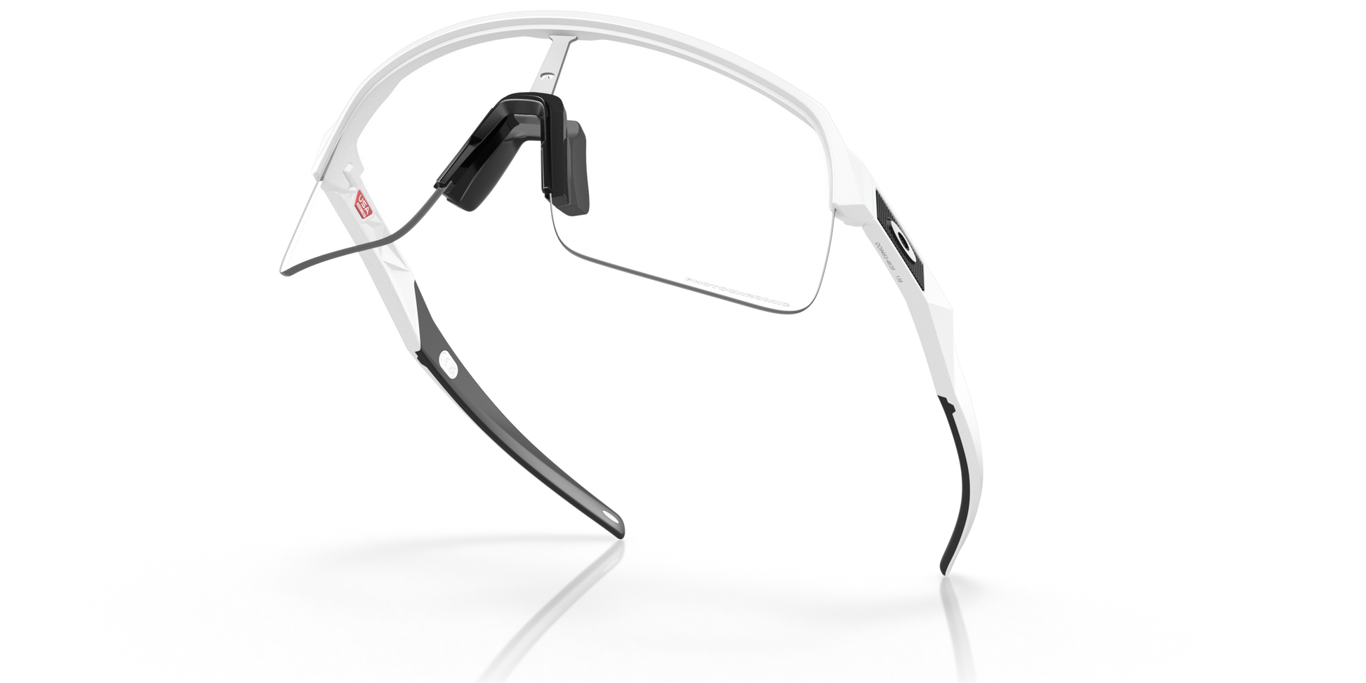 [Clear To Black Iridium Photochromic Lenses, Matte White Frame]