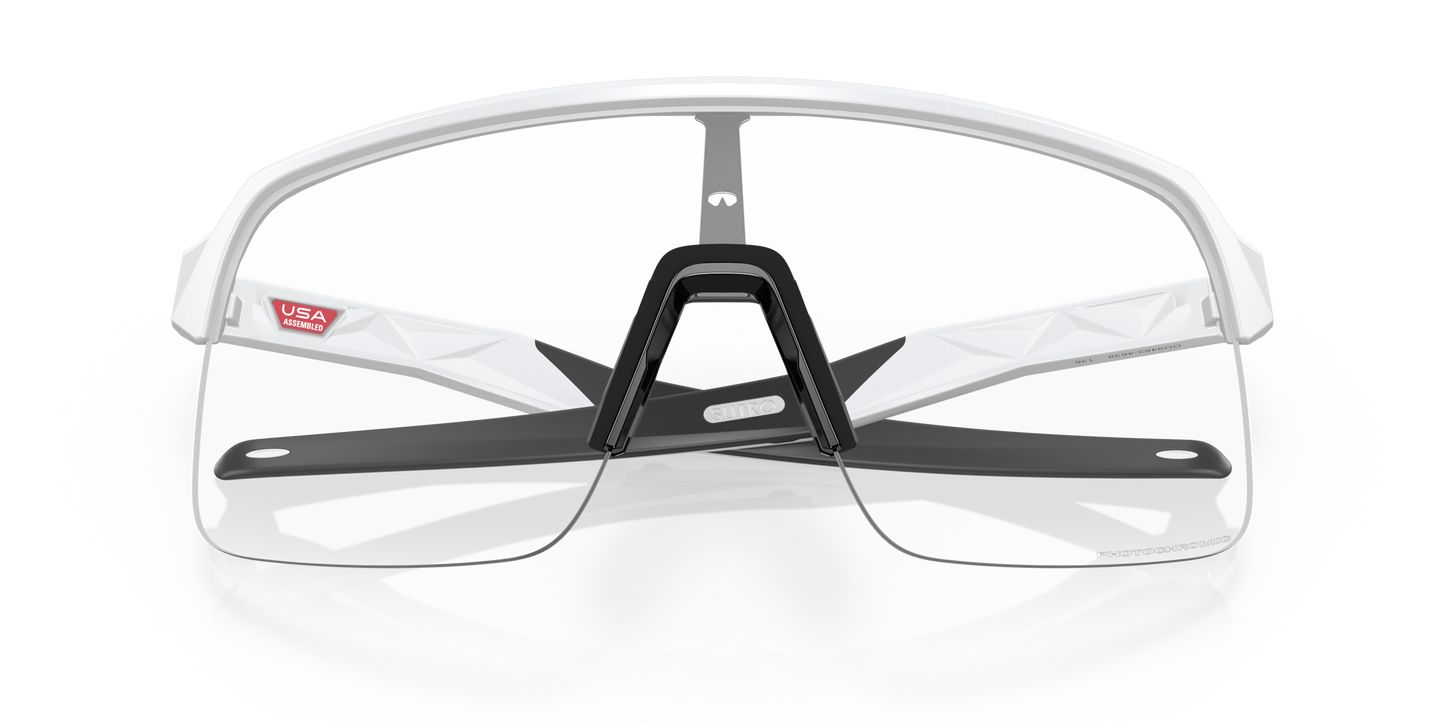 [Clear To Black Iridium Photochromic Lenses, Matte White Frame]