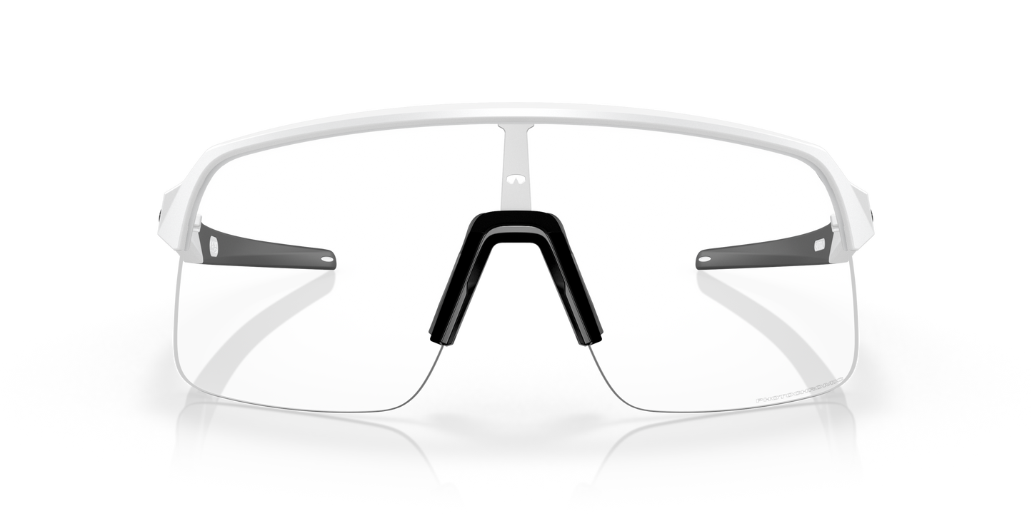 [Clear To Black Iridium Photochromic Lenses, Matte White Frame]