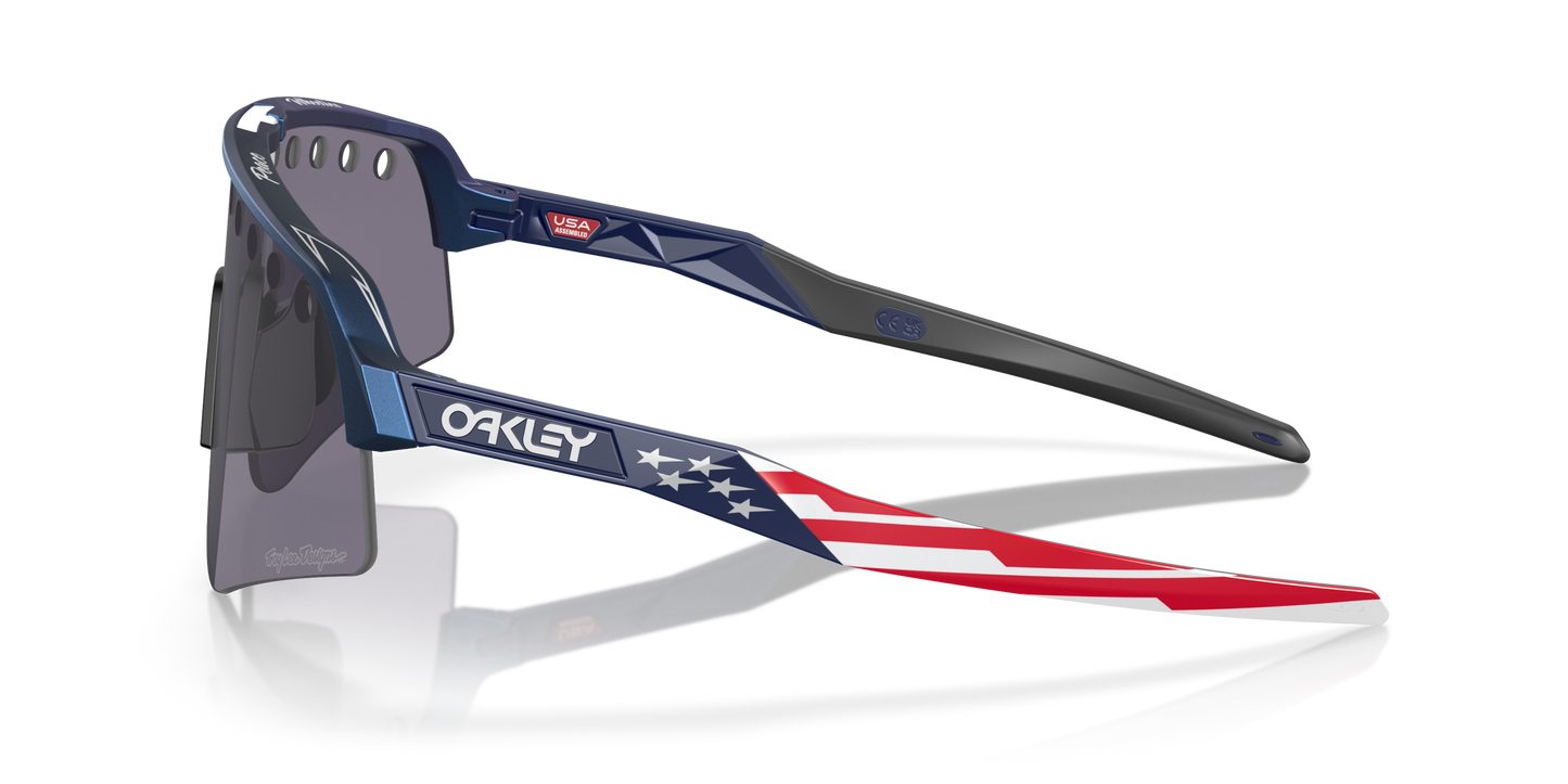 [Prizm Grey Lenses, Troy Lee Designs Blue Colorshift Frame]