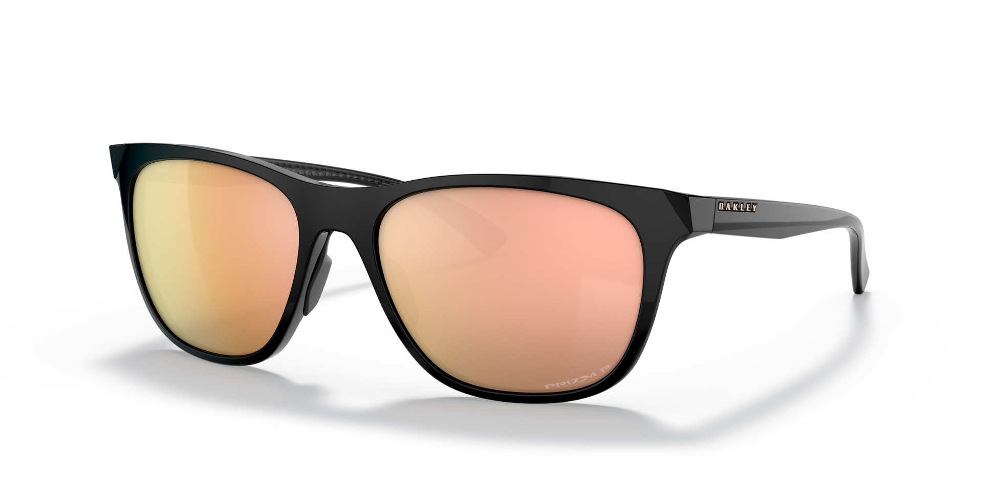 [Prizm Rose Gold Polarized Lenses, Polished Black Frame]
