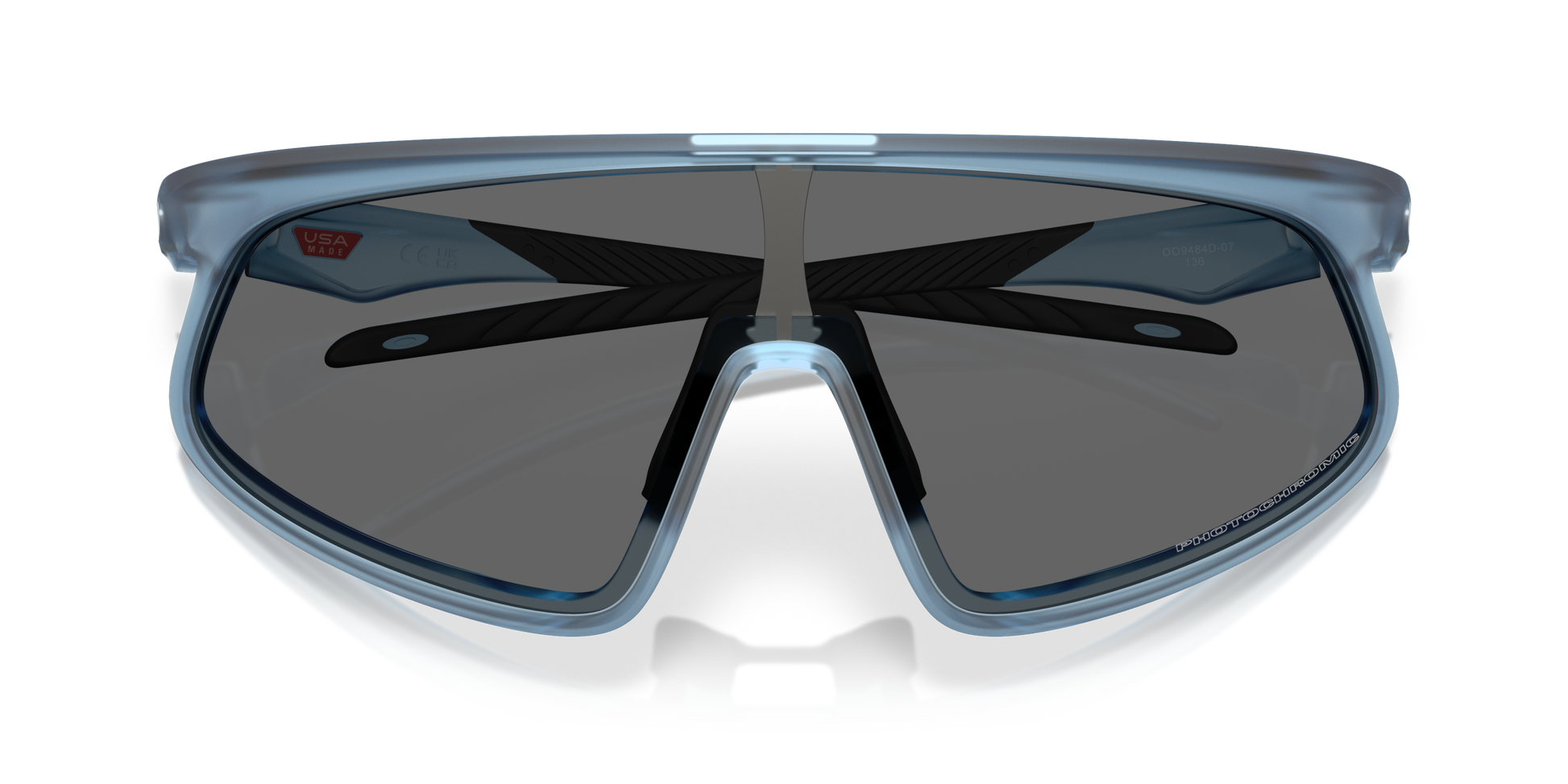 [Clear To Black Iridium Photochromic Lenses, Matte Transparent Stonewash Frame]