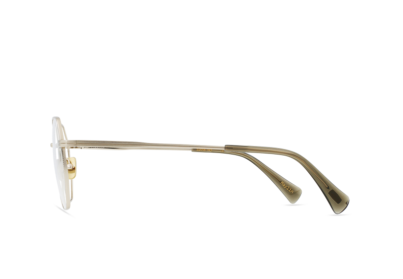 [Brushed Light Gold + Khaki / Clear]