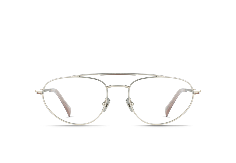 [Satin Silver + Rose / Clear]