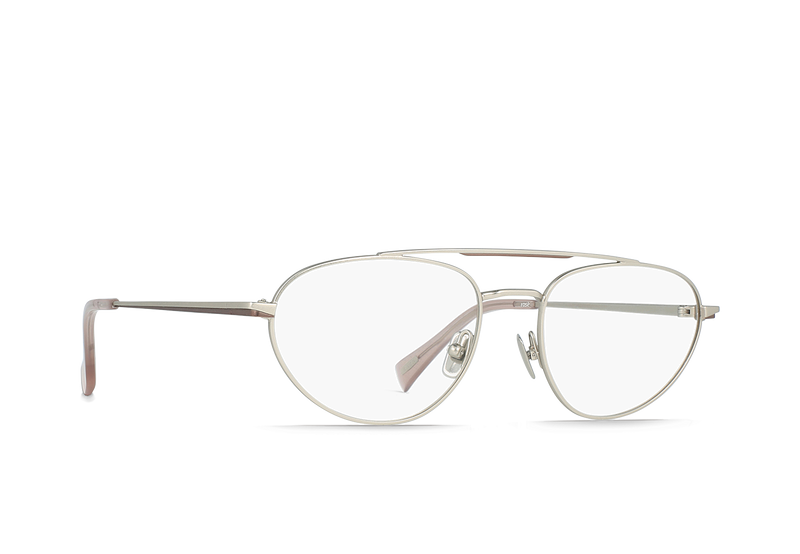 [Satin Silver + Rose / Clear]