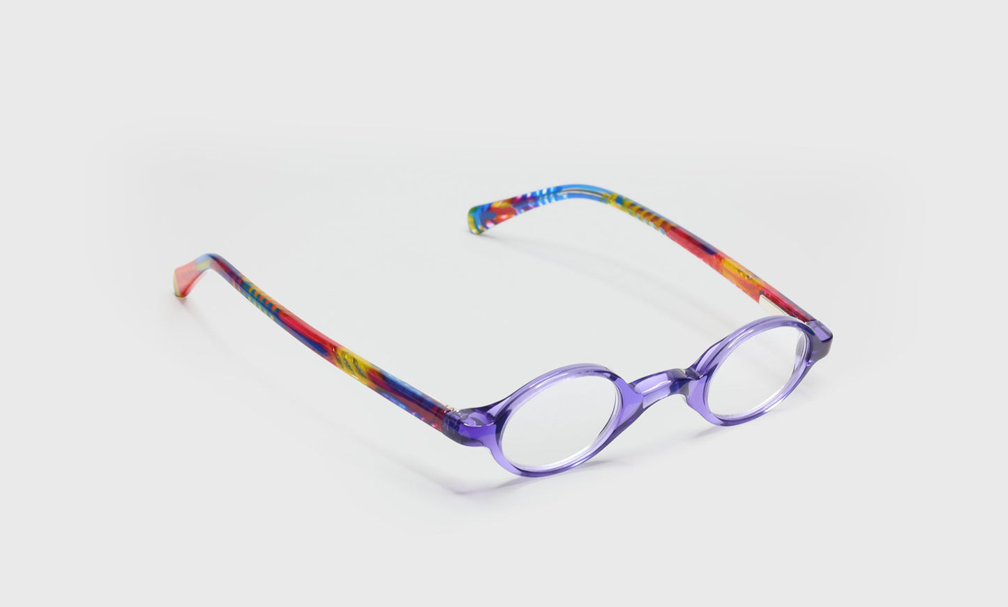 [15 - Purple Crystal Front with Pink and Purple Multicolor Temples]