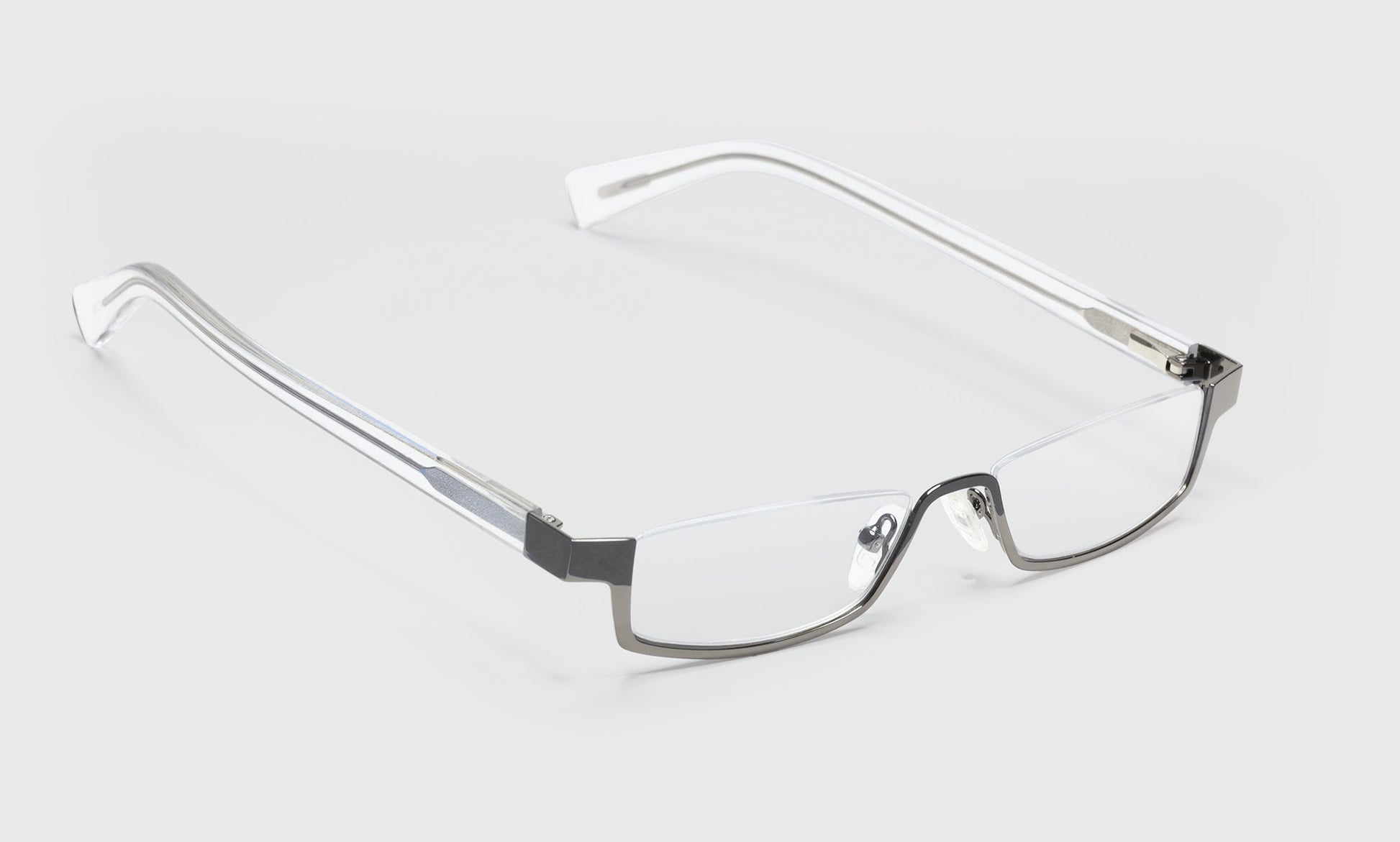 [51 - Shiny Gunmetal Front with Clear Crystal Temples]
