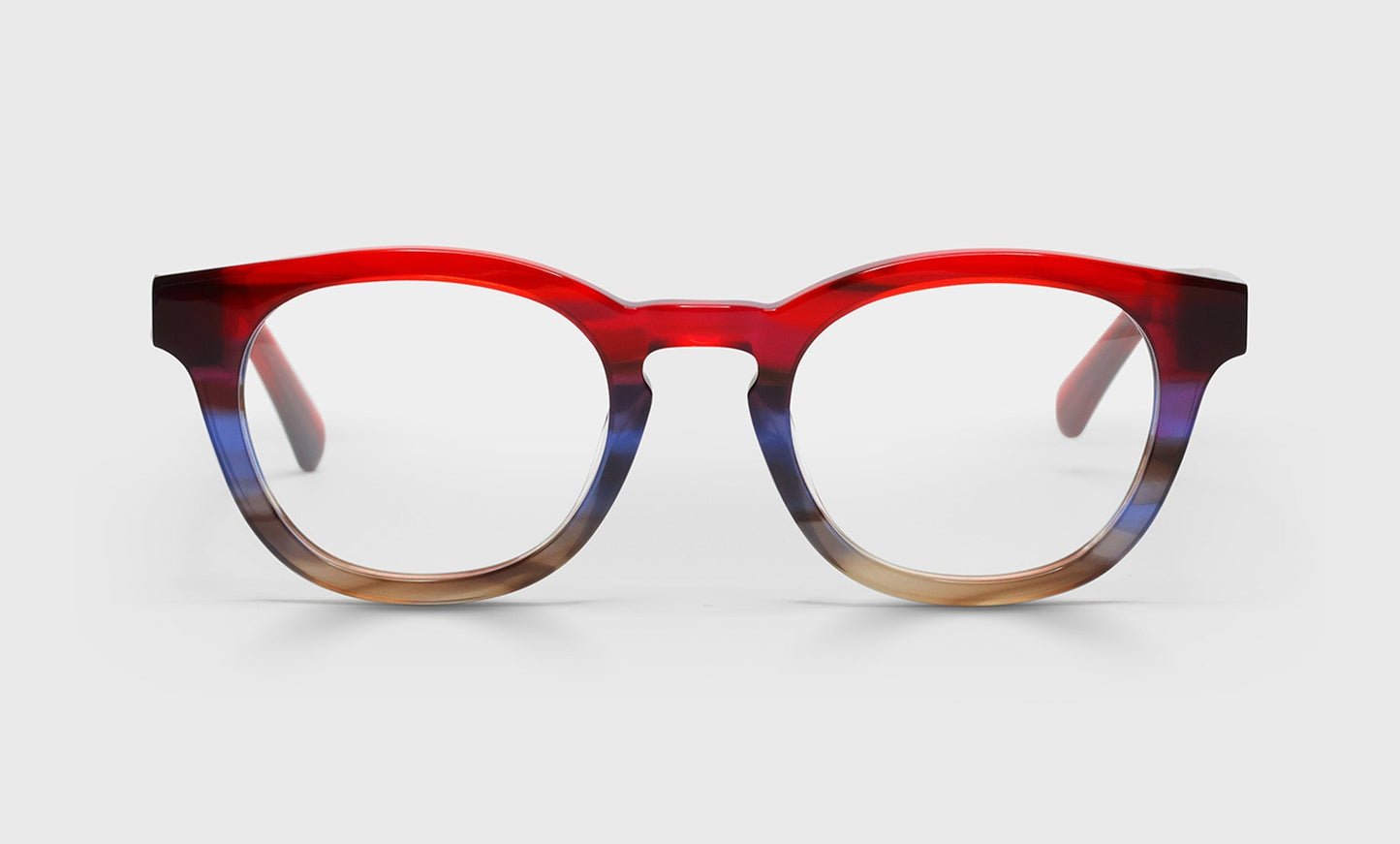 [02 - Red Demi to Blue Fade Front with Red Demi Temples]