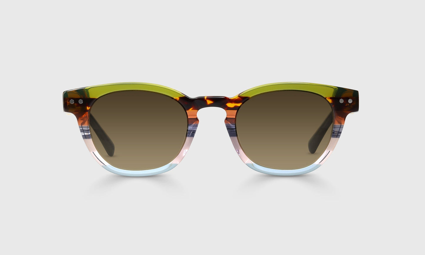 [23 - Earth Tone Stripe Front and Blue Grey Temples]