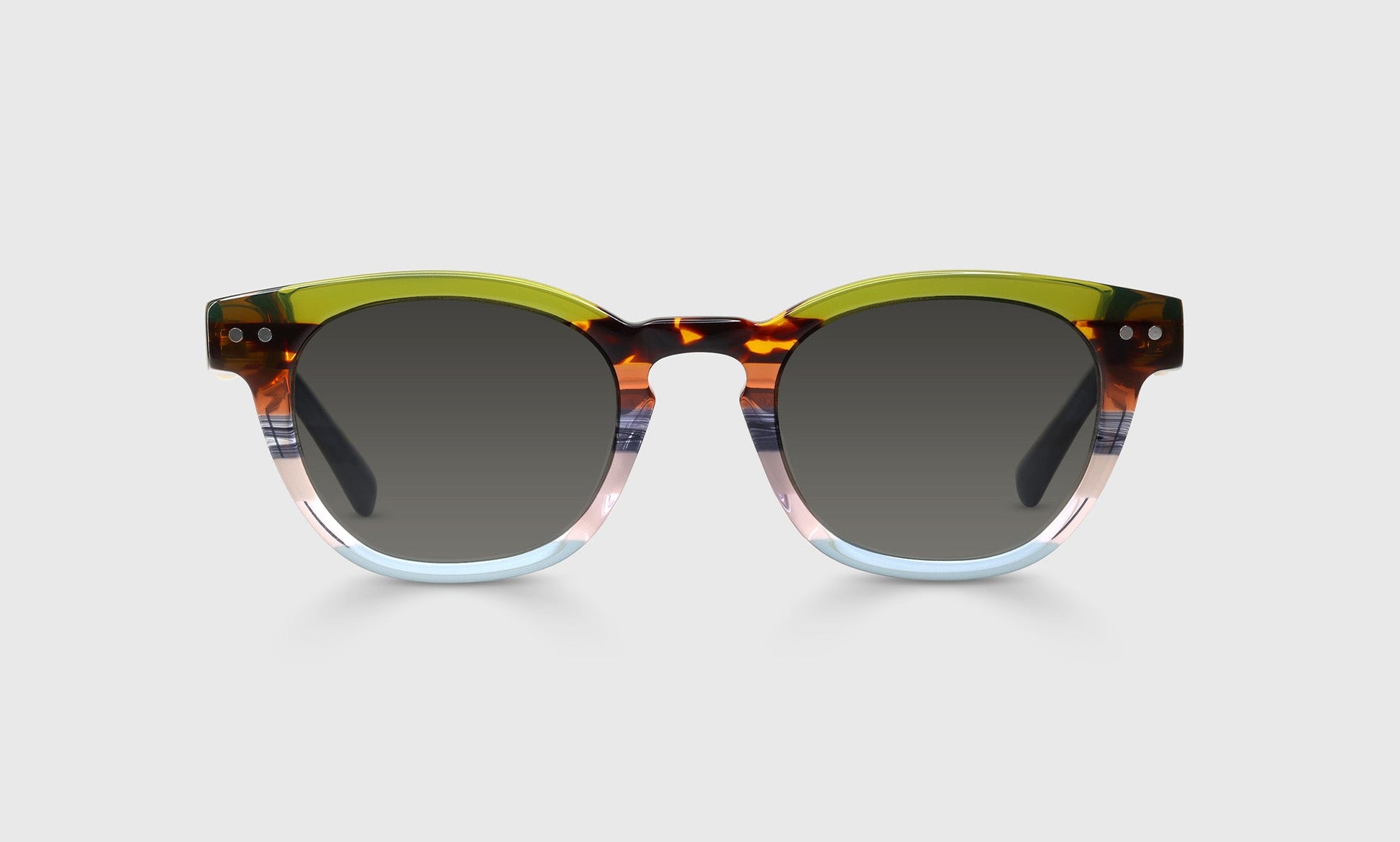 [23 - Earth Tone Stripe Front and Blue Grey Temples]