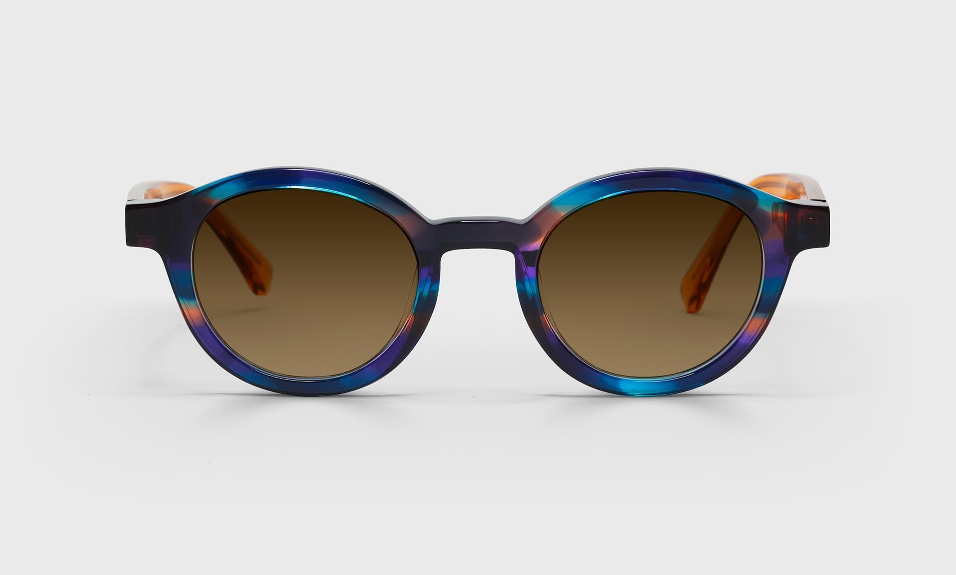 [13 - Purple and Orange Multi-Color Front with Orange Crystal Temples]