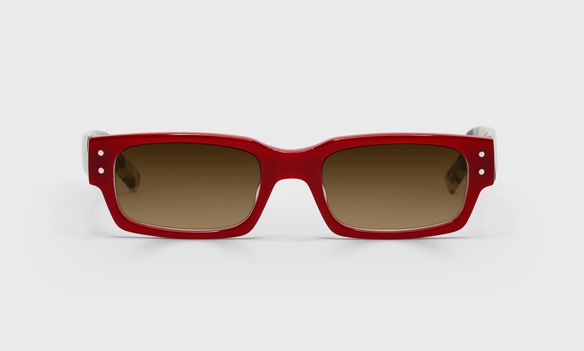 [01 - Red Front with Black & White Tortoise Temples]