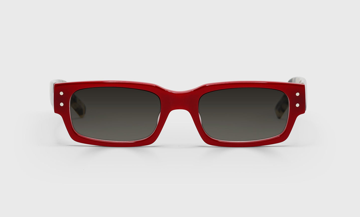 [01 - Red Front with Black & White Tortoise Temples]