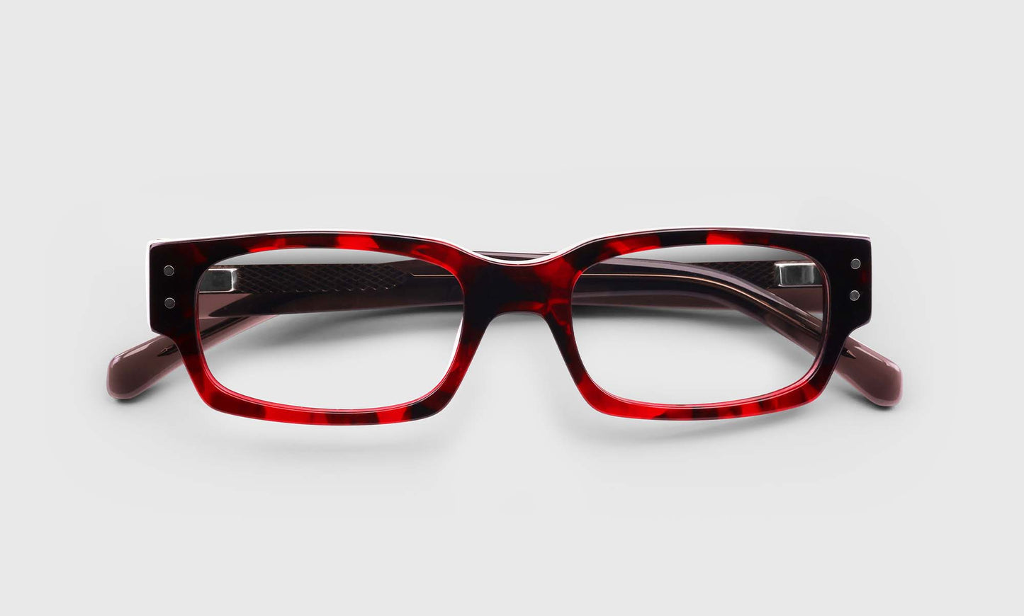 [03 - Cherry Red Tortoise Front with Charcoal Temples]