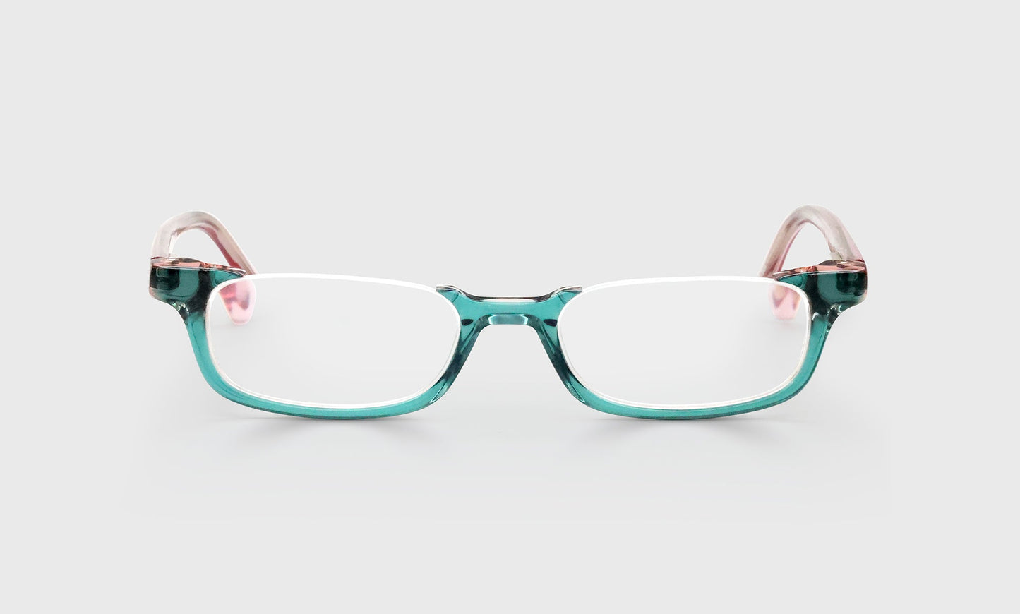 [59 - Green and Blush Layered Crystal Front with Pink Crystal Temples]
