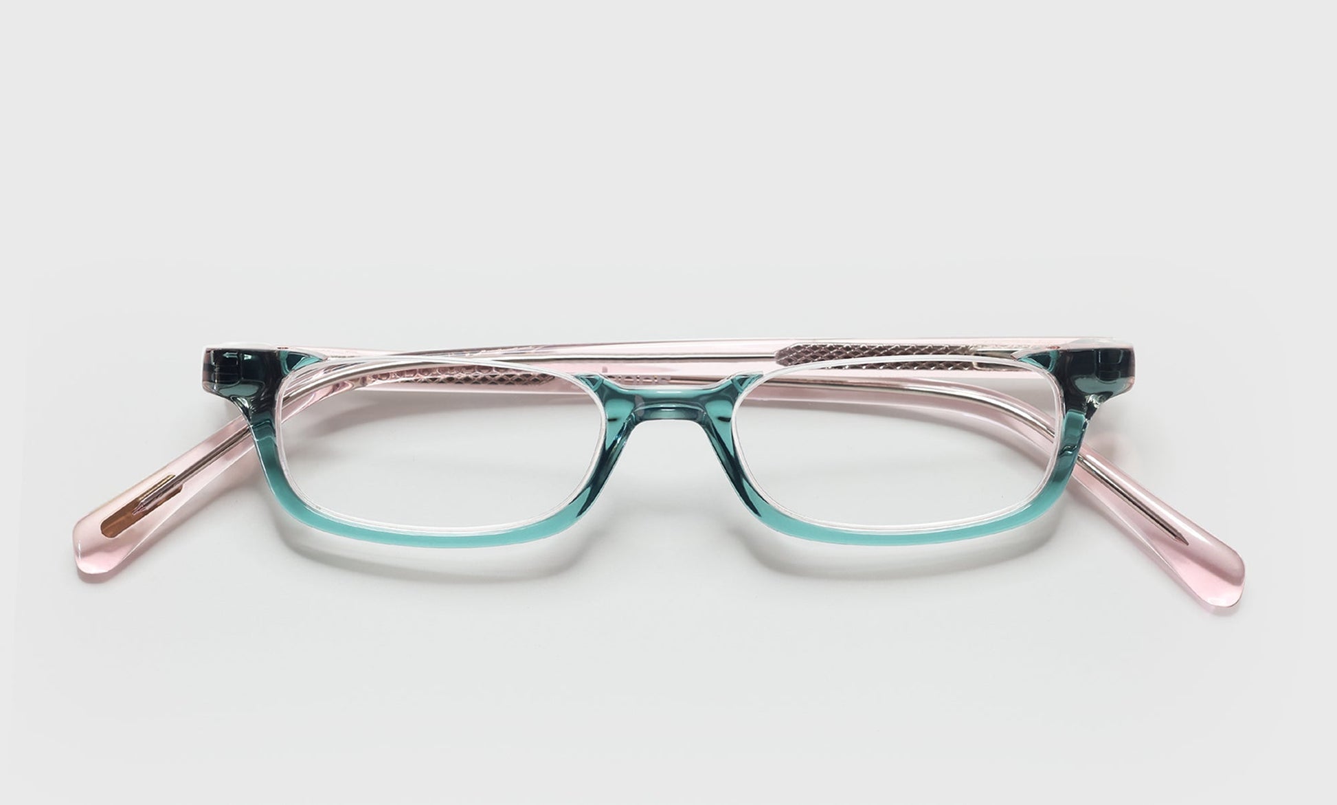 [59 - Green and Blush Layered Crystal Front with Pink Crystal Temples]