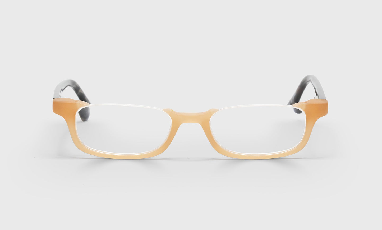 [77 - Milky Peach Front with Grey and Peach Chop Temples]