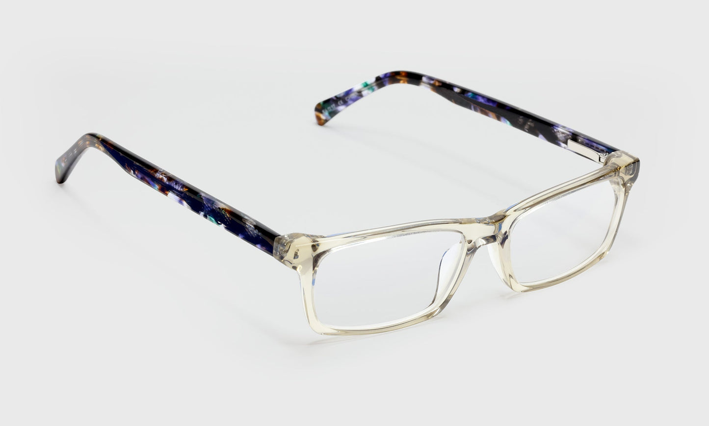 [86 - Sand Crystal Front with Blue Multi-Color Temples]