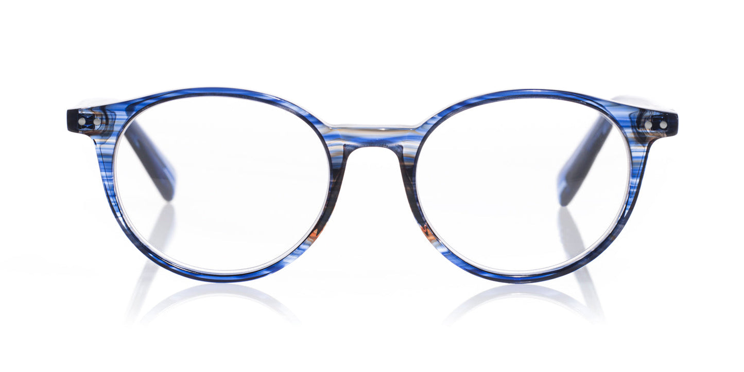 [15 - Blue and Brown Striped Front with Blue Crystal Temples]