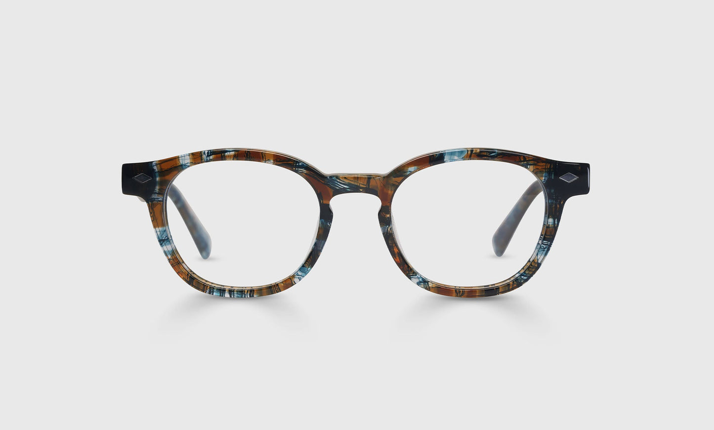 [59 - Teal and Brown Plaid Front and Temples]