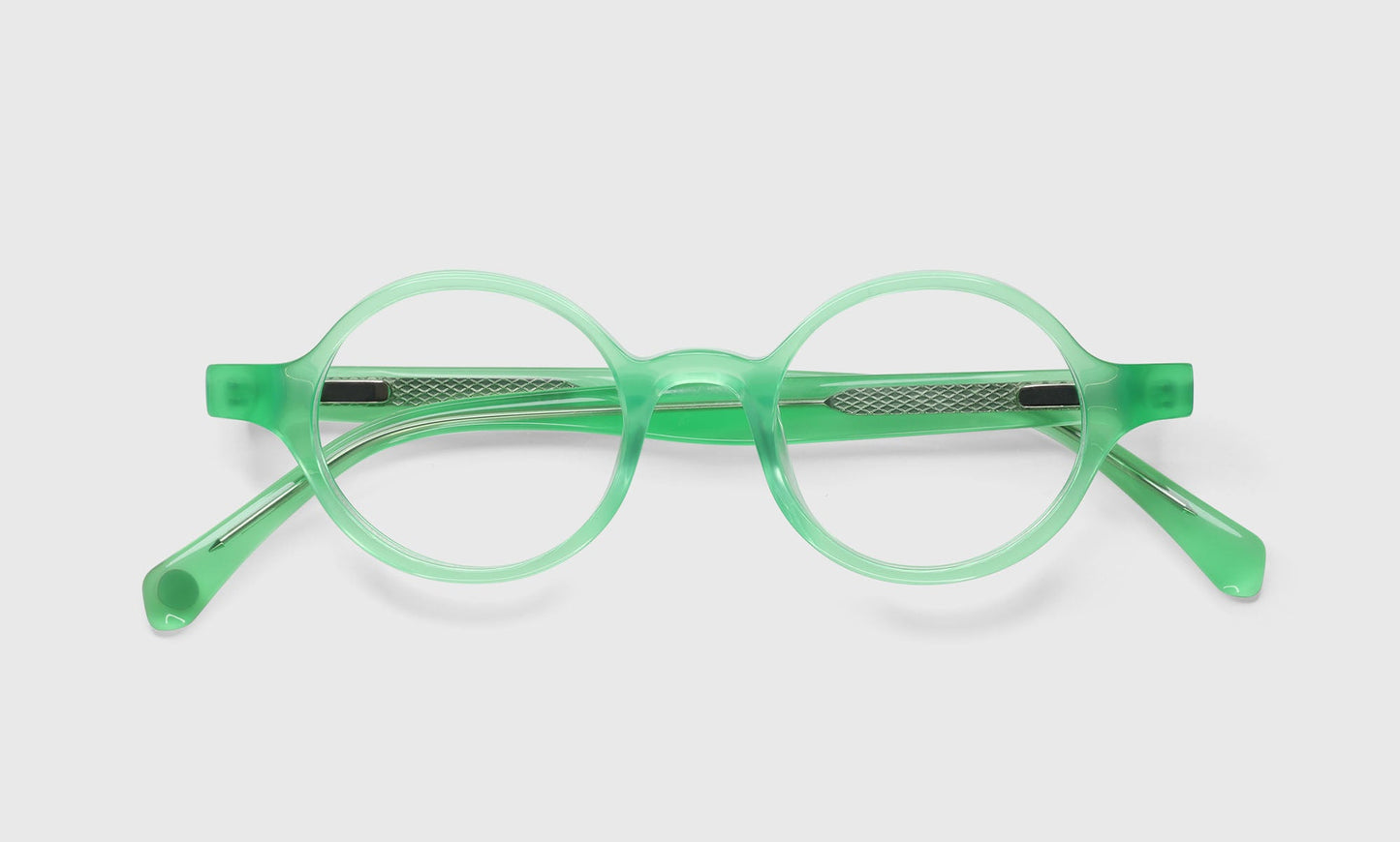 [17 - Vibrantly Lime Green Crystal Front and Temples]