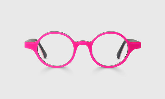[45 - Layered Electric Pink, White, and Black Front and Temples]