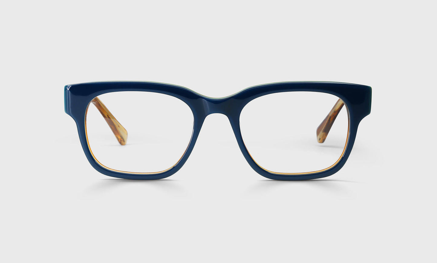 [59 - Layered Teal Front with Blonde Horn Temples]
