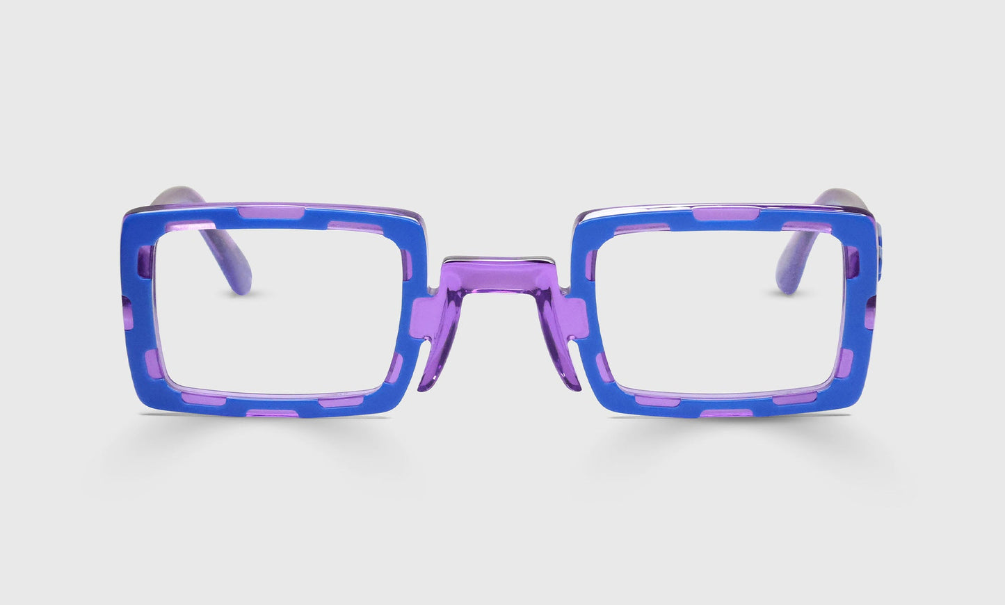 [15 - Dimensional Cut-Outs of Azure on Top of Crystal Violet]