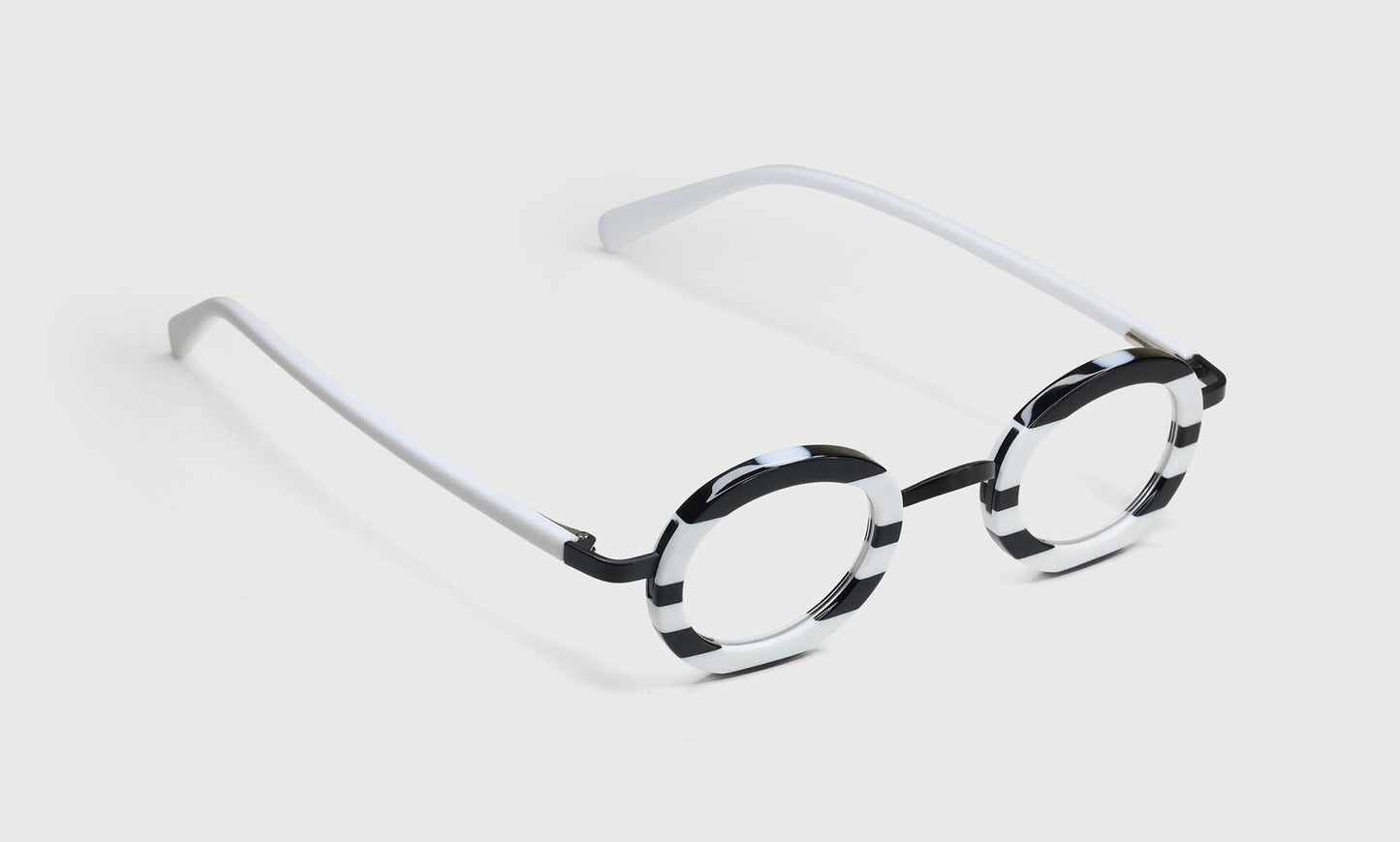 [00 - Black and White Stripe Front and White Temples]