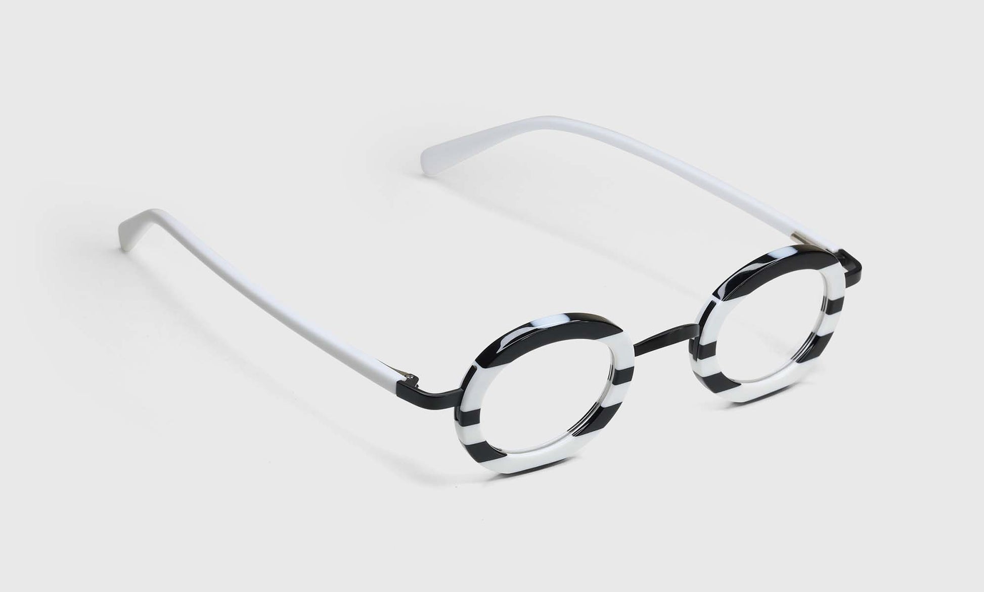 [00 - Black and White Stripe Front and White Temples]