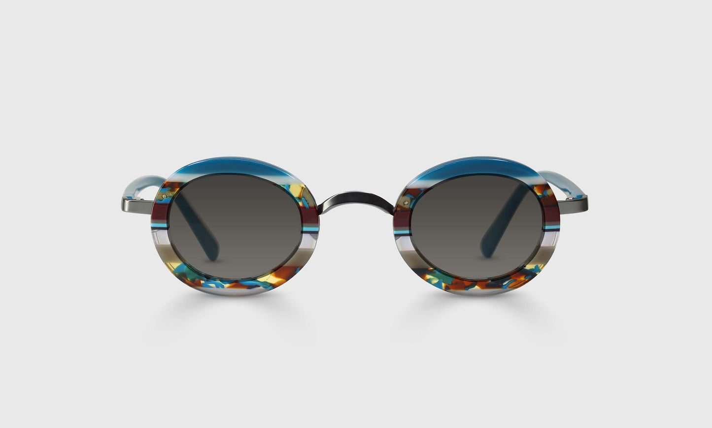 [10 - Teal Multi-Stripe Front and Solid Teal Temples]