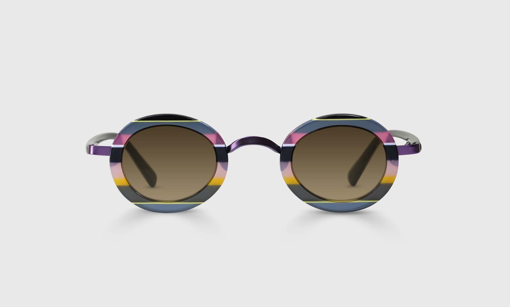 [15 - Pink and Yellow Multi-Stripe Front and Grey Temples]