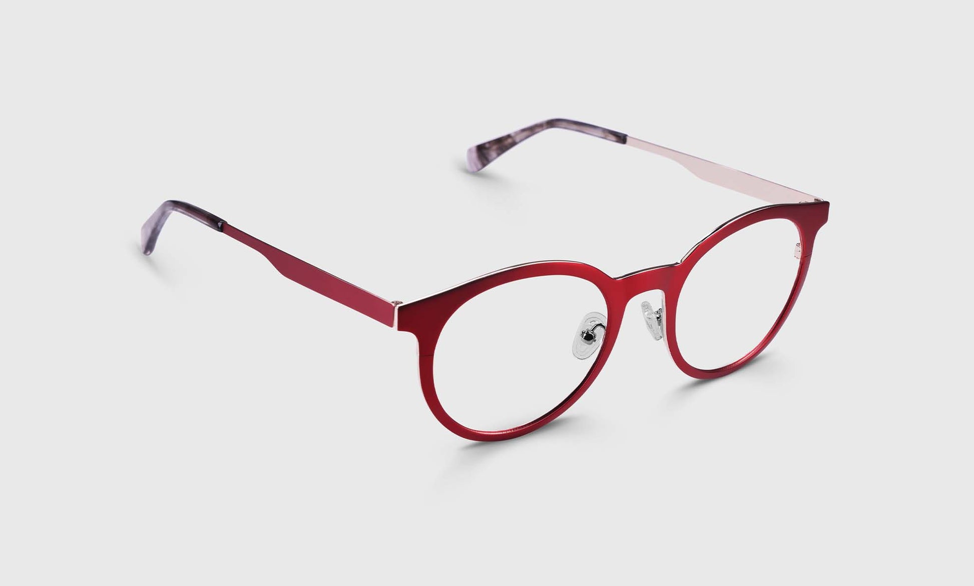[01 - Satin Matte Ruby Red Metal Front and Temples]