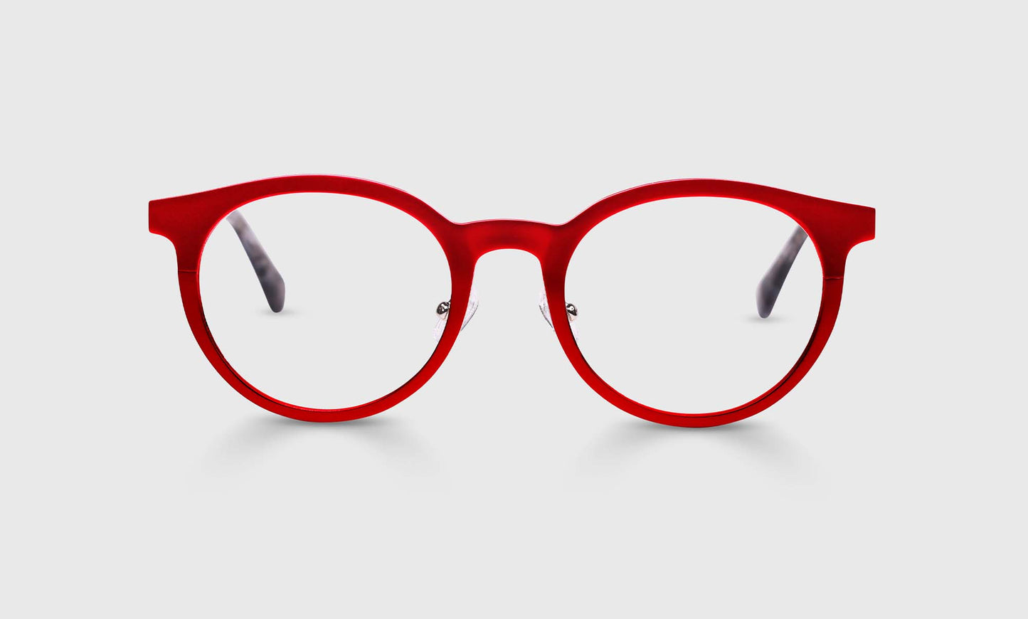 [01 - Satin Matte Ruby Red Metal Front and Temples]
