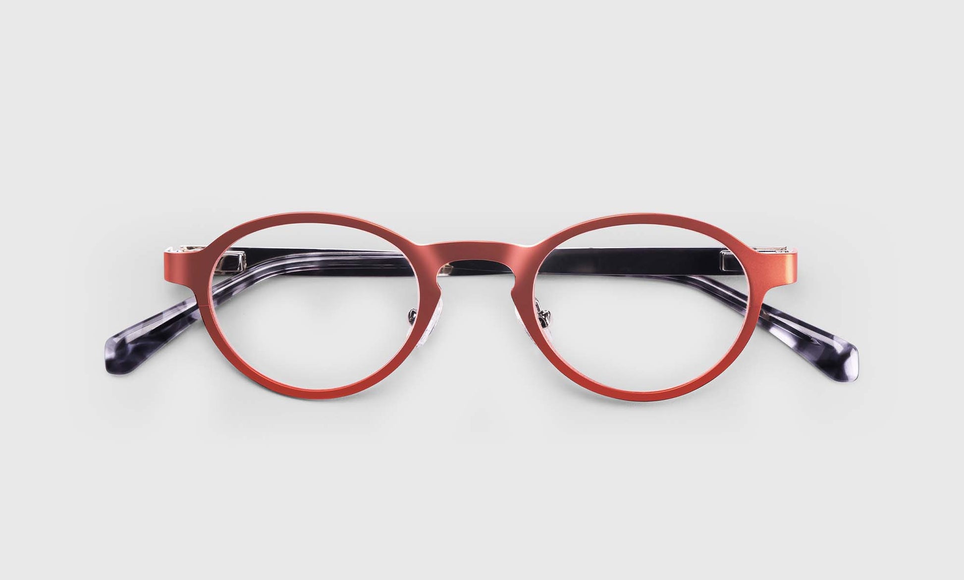 [76 - Satin Matte Burnt Orange Metal Front and Temples]
