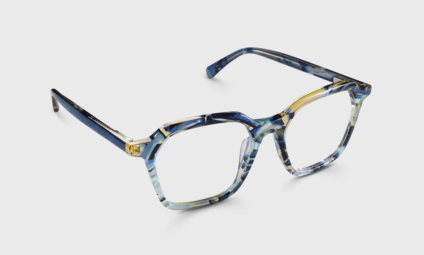 [10 - Multi-Color Blue Swirl Front and Temples]