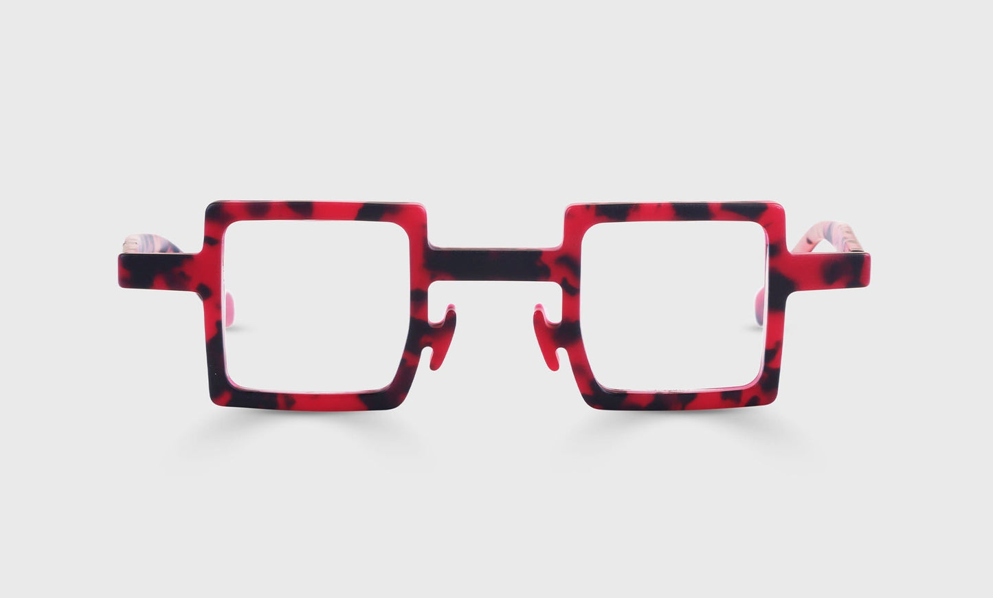 [01 - Matte Crimson Tortoise Front and Temples]
