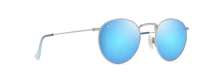 [Blue Hawaii Lenses, Shiny Silver With Blue & Green Frame]