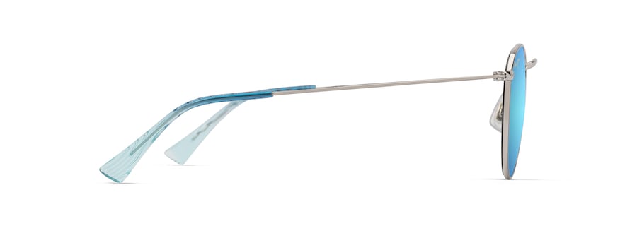 [Blue Hawaii Lenses, Shiny Silver With Blue & Green Frame]