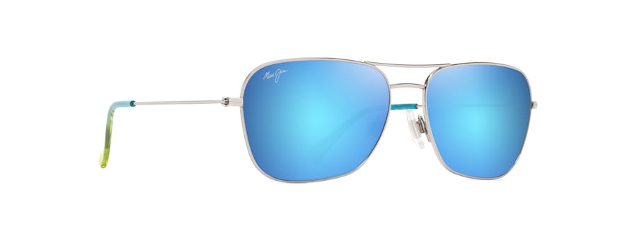 [Blue Hawaii Lenses, Shiny Silver With Blue & Green Frame]